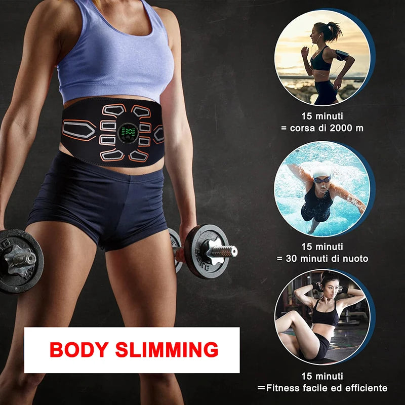 Cinta Abdominal EMS para Tonificação e Massagem