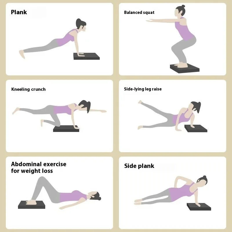 Tapete de Yoga Antiderrapante para Treinos, Roda Abdominal e Exercícios de Core